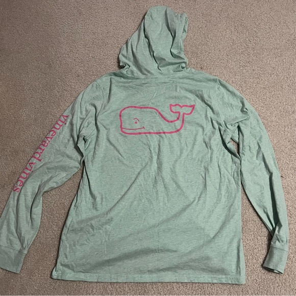 light green/blueish long sleeve hooded vineyard vines - Picture 2 of 2